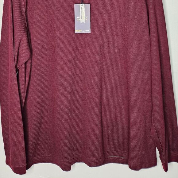 Brand New Haggar Mens Popover Ribbed Knit Longsleeve Collared Shirt Size XL - Picture 8 of 9